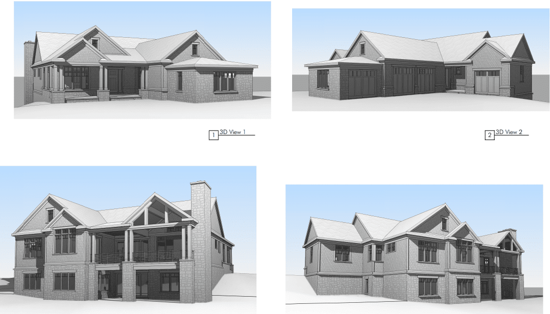 Concept 1 A series of four images showing different stages in the process of building.